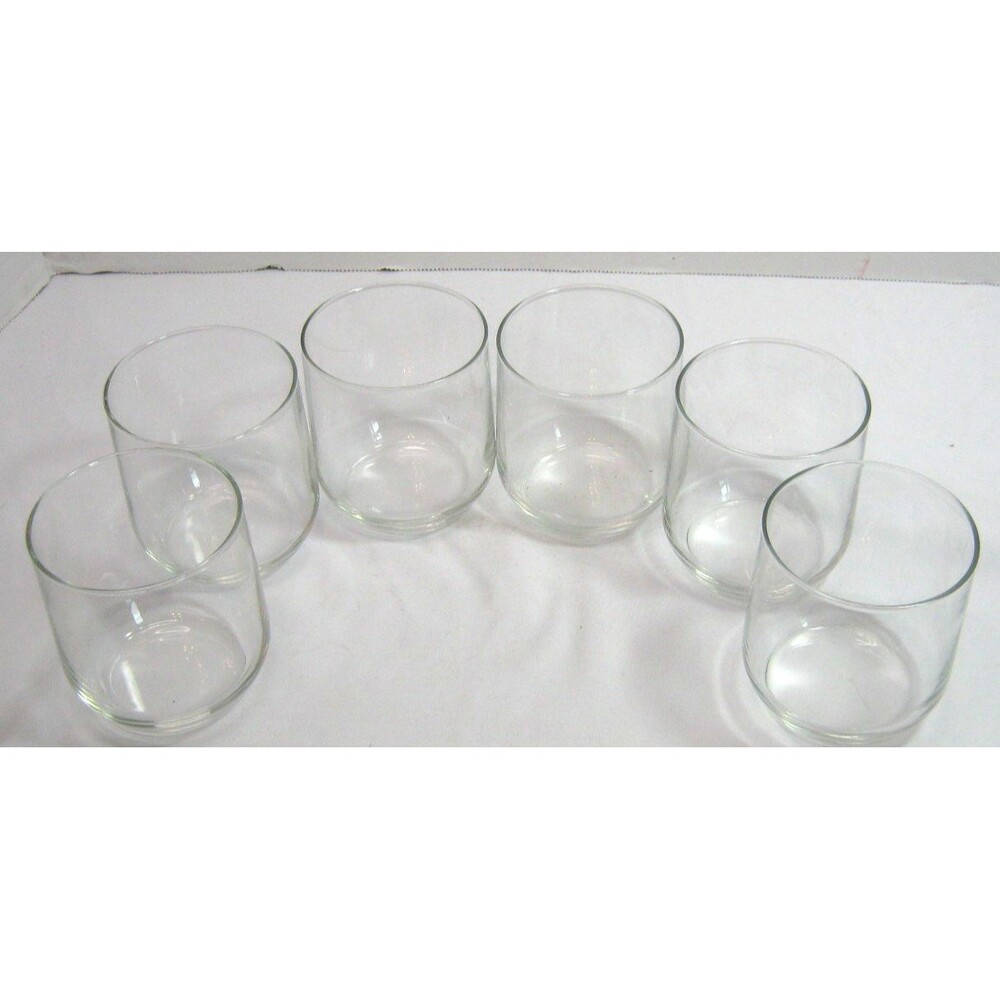 Vintage Libbey Clear Glass Tumblers 3.25" Lowball Whiskey Cup Lot Set (6)